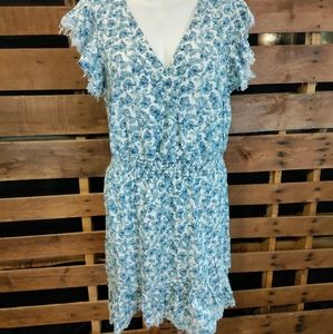 Blue & White Ruffle Dress